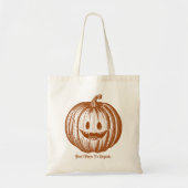 Tote Bag Citrouille Vibes Halloween Ne pas paniquer C'est b (Devant)