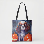 Tote Bag Citrouilles Cavalier King Charles Spaniel Hallowee (Devant)