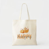 Tote Bag Citrouilles d'aquarelle et Bon thanksgiving orange (Devant)