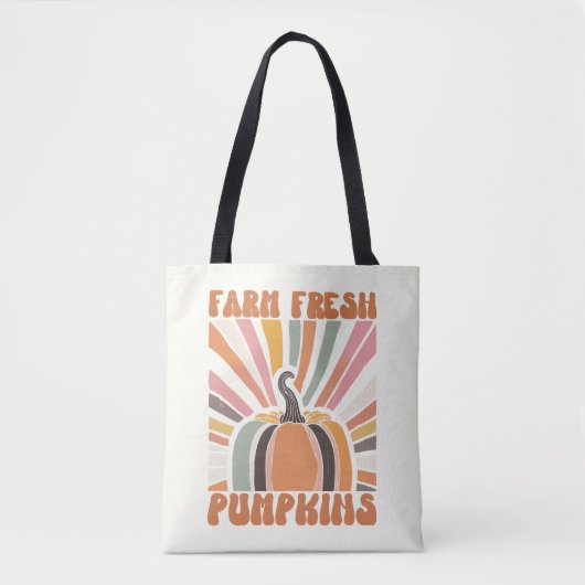 Tote Bag Citrouilles frais de la ferme rétro (Devant)