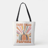 Tote Bag Citrouilles frais de la ferme rétro (Dos)