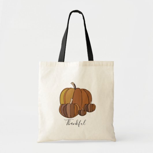 Tote Bag Citrouilles Récolte D'automne Action De Grâce (Devant)