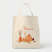 Tote Bag Citrouilles Thanksgiving personnalisés (Devant)