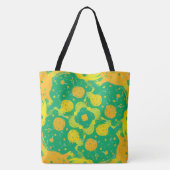 Tote Bag Citrus And Green Abstract Circles (Dos)