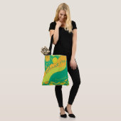 Tote Bag Citrus And Green Abstract Circles (Sur le modèle)