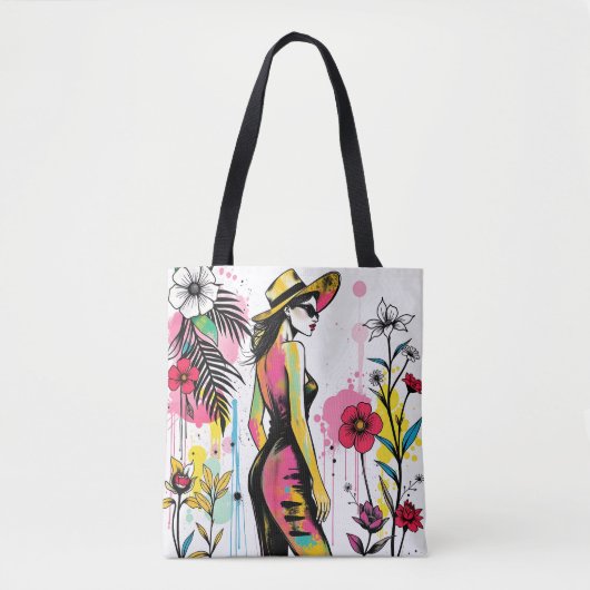 Tote Bag Citrus Teal Street Art Gallery illustration 🌟  (Devant)