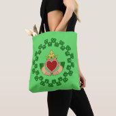 Tote Bag Claddagh et Green Knotwork (De près)