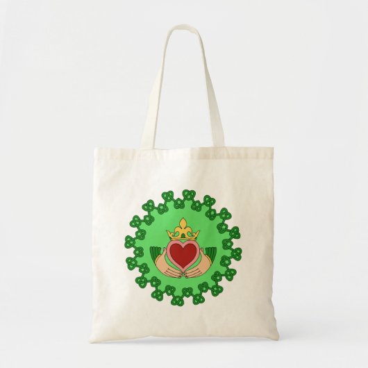 Tote Bag Claddagh et Green Knotwork (Devant)