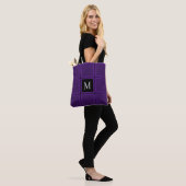 Tote Bag Clair Royal violet rayé personnalisé unique initia (Sur le modèle)
