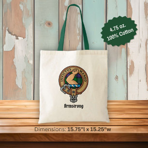 Tote Bag Clan Armstrong Crest sur Tartan