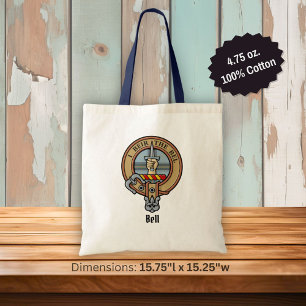 Tote Bag Clan Bell Crest sur Tartan