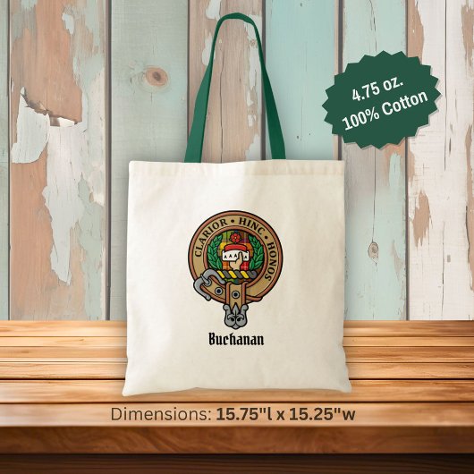 Tote Bag Clan Buchanan Crest sur Tartan