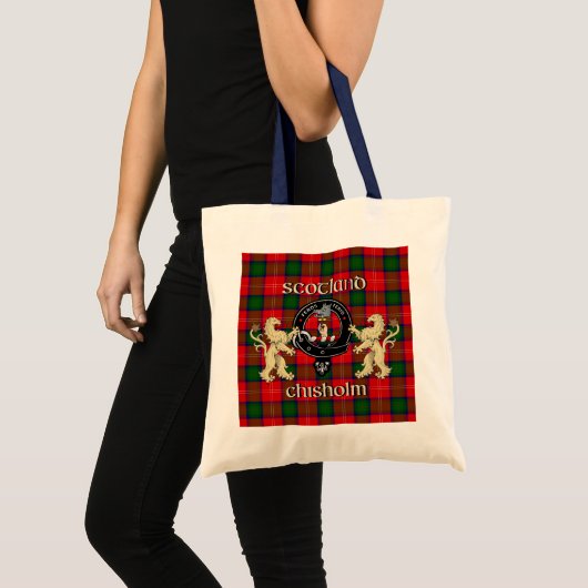Tote Bag Clan Chisholm Badge & Tartan (Devant (produit))