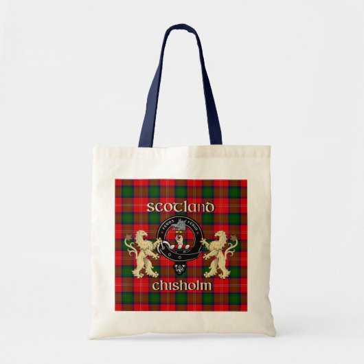 Tote Bag Clan Chisholm Badge & Tartan (Devant)