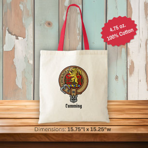 Tote Bag Clan Cumming Crest sur Tartan
