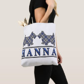 Tote Bag Clan Hannay Hanna Scottie Dogs Tartan Plaid (De près)
