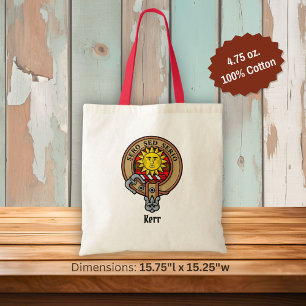 Tote Bag Clan Kerr Crest sur Tartan