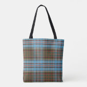 Tote Bag Clan plaid Anderson Tartan Turquoise gris chèque (Dos)
