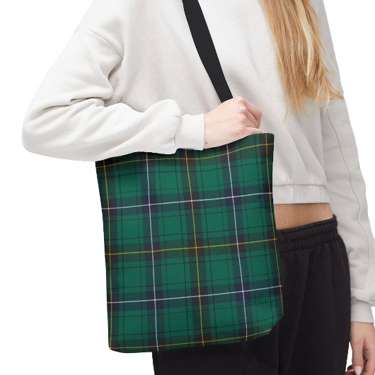 Tote Bag Clan Plaid Henderson Tartan Vert Bleu Check