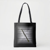 Tote Bag Clarinet 3D Partition Coussin Gris/Noir Retour ~ (Devant)