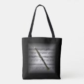 Tote Bag Clarinet 3D Partition Coussin Gris/Noir Retour ~ (Dos)