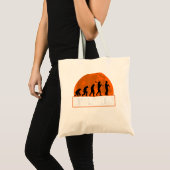 Tote Bag Clarinet Player, Funny Human Evolution (Devant (produit))