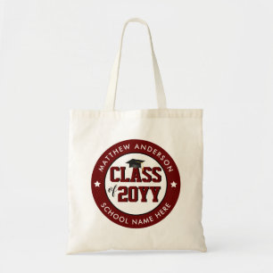 Tote Bag Class of 2023 Burgundy Red Graduate Graduation