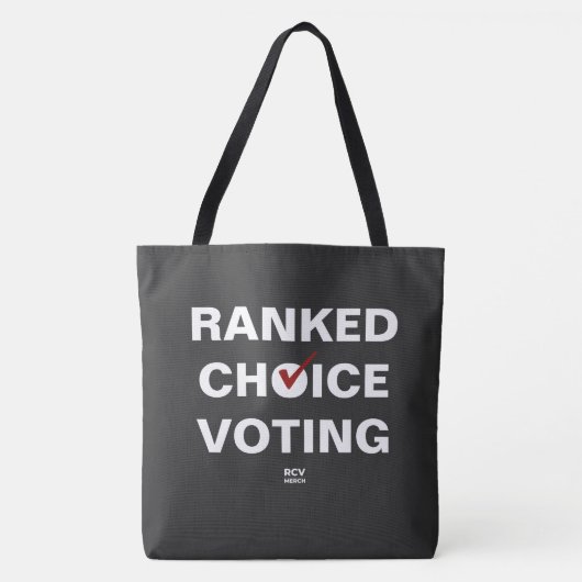 Tote Bag Classé Choix Voter avec coche sur noir (Devant)