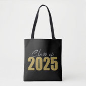 Tote Bag Classe de Parties scintillant d'or de 2025 (Devant)