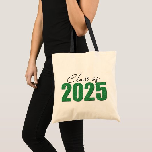 Tote Bag Classe de Parties scintillant verte de 2025 (Devant (produit))