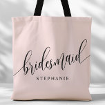 Tote Bag Classeur rose vif Script moderne<br><div class="desc">Faites part de votre appréciation à votre fête de mariée grâce à ce sac fourre-tout élégant et rose vif. Doté d'un script moderne et personnalisable avec le nom de votre femme de chambre, ce sac fourre-tout est à la fois pratique et élégant. La couleur douce et le design chic le...</div>