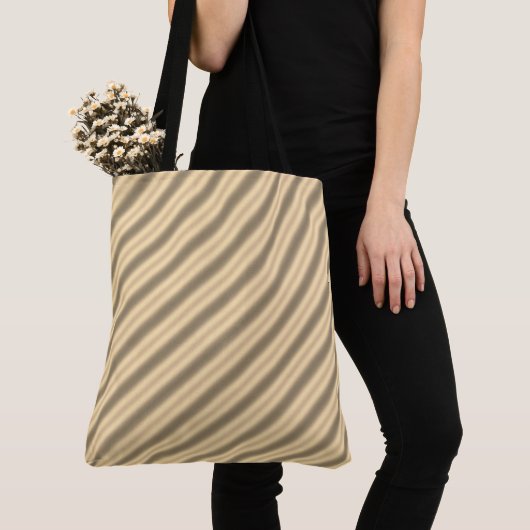 Tote Bag Classic Gold Diagonal Stripe Reflection Fourre-tou (De près)