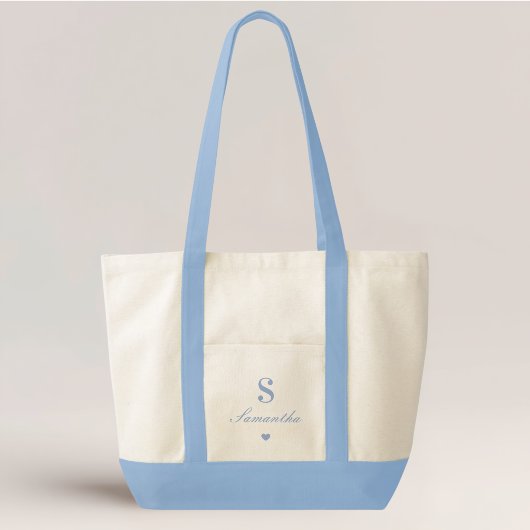 Tote Bag Classic Heart Monogram Bride
