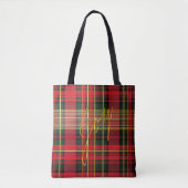 Tote Bag Classic Holiday Rouge et vert Plaid Tartan 'Joy' (Devant)