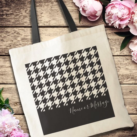 Tote Bag Classic moderne noir et blanc Houndstooth