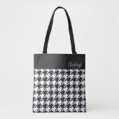 Tote Bag Classic moderne noir et blanc Houndstooth (Devant)
