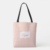Tote Bag Classic Orange & White Gingham | Personalized Name (Dos)
