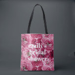 Tote Bag Classic Pink Peonies Clusters Fête des mariées per<br><div class="desc">Sac fourre-tout féminin,  élégant et classique avec des groupes de pivoines roses. Personnalisez en ajoutant des noms ou des phrases courtes.</div>