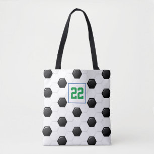 Tote Bag Classic Soccer Ball White Black Sports Numéro d'éq