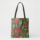Tote Bag Classique hiver neige Holly Noël (Devant)