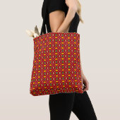 Tote Bag Classique Noël Rouge et Vert Géométrique Sans Cout (De près)