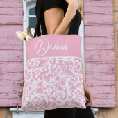 Tote Bag Classique rose doux et blanc Stylish Floral Custom