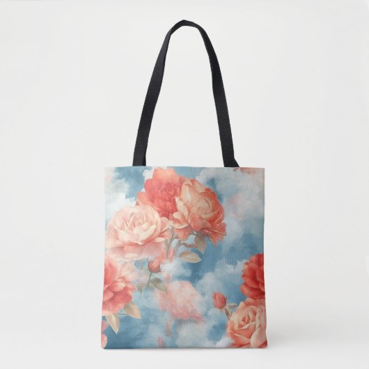Tote Bag Classiques - Roses roses angéliques et rouges en c (Devant)