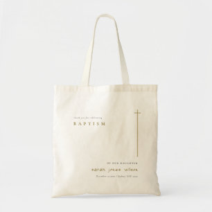 Tote Bag Classy Elegant Minimal Gold Typographie Baptême
