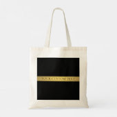 Tote Bag Classy Faux Gold Stripe & Black Arrière - plan ou (Dos)