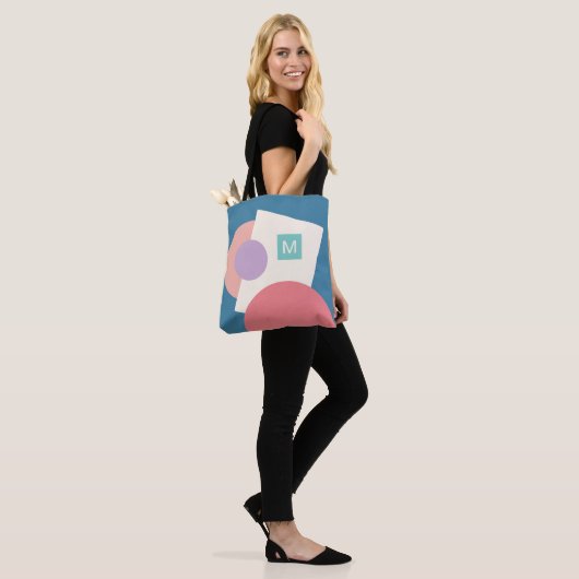 Tote Bag Classy Funky Midsiècle Abstraits cercles Motif (Sur le modèle)
