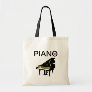 Tote Bag Clavier de piano à queue et notes