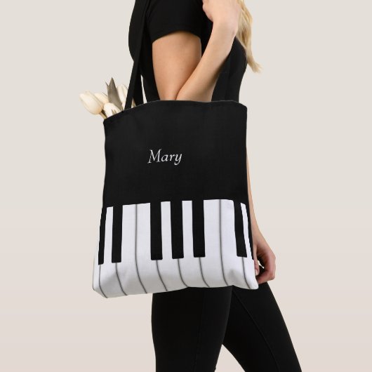 Tote Bag Clavier de piano classique Musique personnalisée (De près)