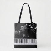 Tote Bag Clavier de piano et notes musicales (Devant)