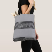 Tote Bag Clavier noir et gris grec (De près)